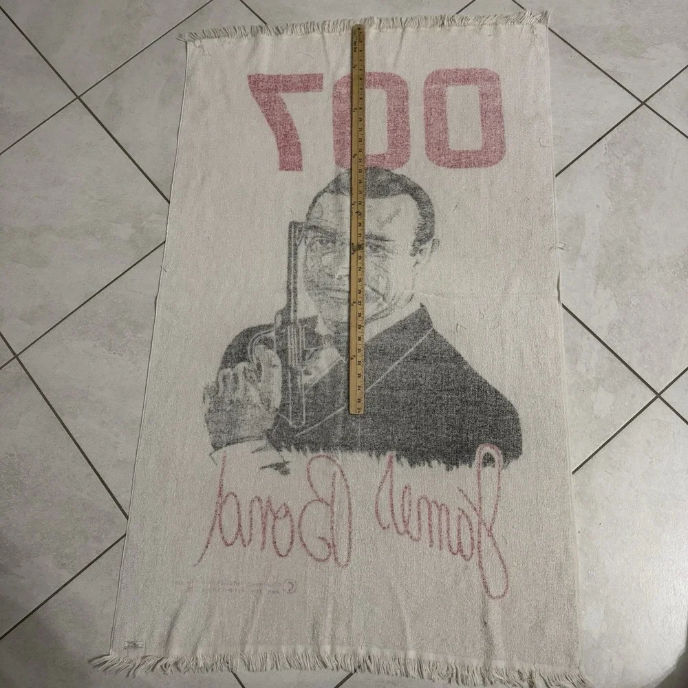 Vintage James Bond Beach Towel 007 Sean Connery 33x52 Movie Poster Portrait 60s